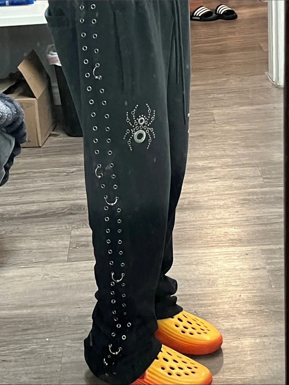 Spiders from Neiman Marcus ombré Embellished Sweatpants spider 🕷️web nwt large